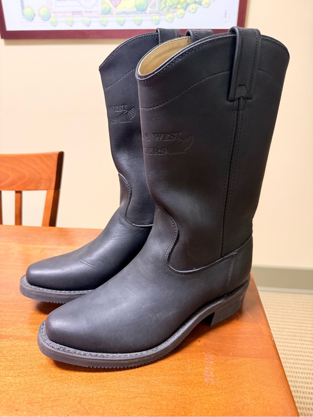 Canada West Men’s Bikers Boots – Black Loggertan 5109. Size 7.5 (ladies 9)